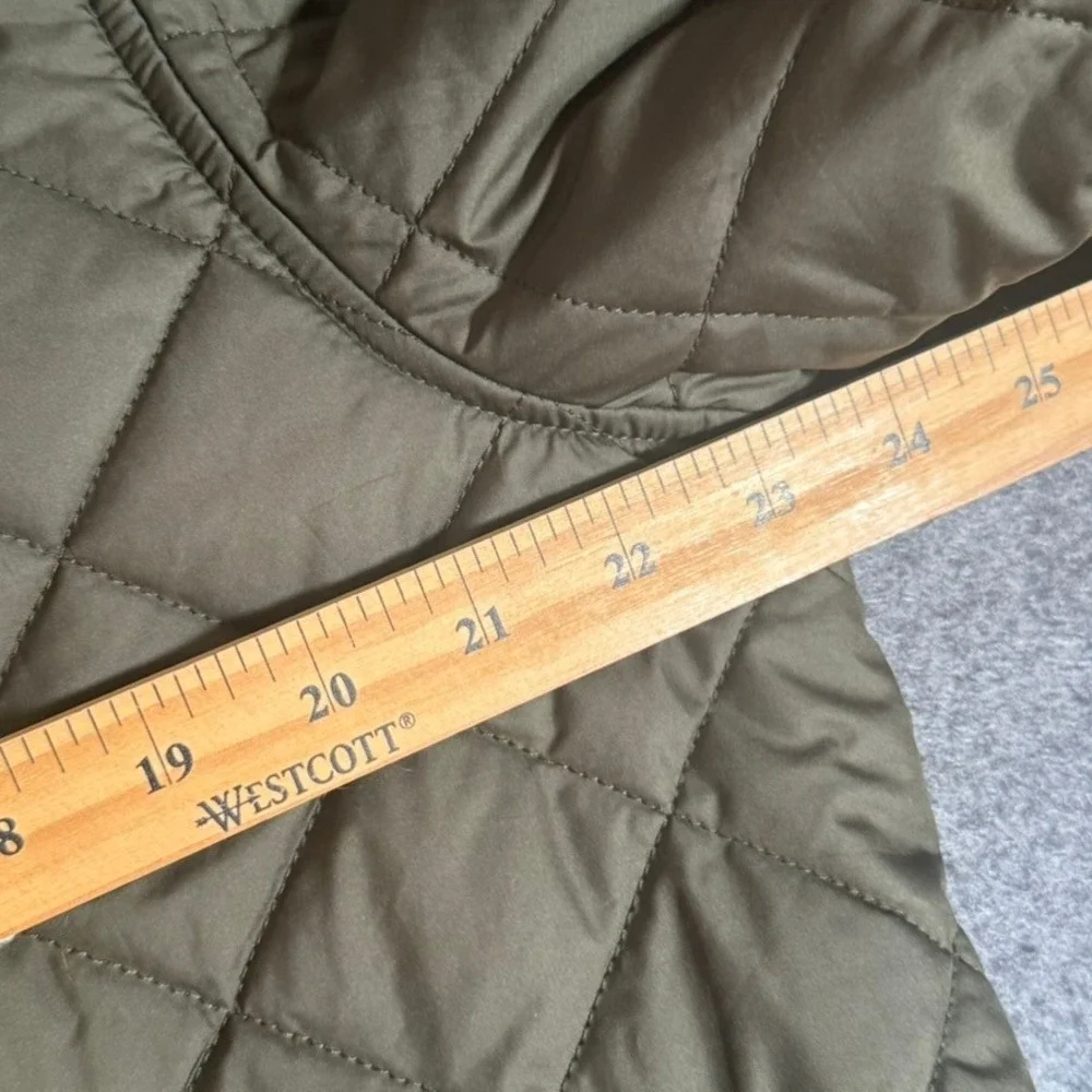 VTG Polo Ralph Lauren Mens Danbury Green Quilted Field Jacket Cord Collar Large